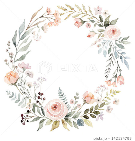circular botanical arrangement with vibrant vector background circular botanical arrangement with vibrant vector background 142154795