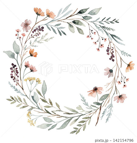 circular botanical arrangement with vibrant vector background circular botanical arrangement with vibrant vector background 142154796