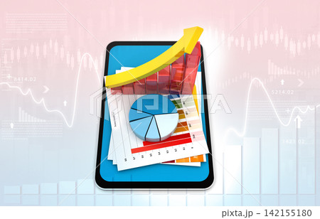Business graphs and financial reports 142155180