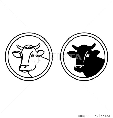 Beef Labels. Black and White Vector Icons. Cow Head. Beef Meat Products. Cat's Food Properties. Food Packaging Sticker Beef Labels. Black and White Vector Icons. Cow Head. Beef Meat Products. Cat's Food Properties. Food Packaging Sticker 142156528
