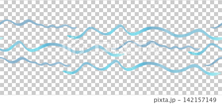 Seamless border of wavy blue lines. Watercolor illustration. Abstract elements in a cute nautical style. Hand-drawn illustrations isolated. Banner waves for fabric, prints with an underwater theme. Seamless border of wavy blue lines. Watercolor illustration. Abstract elements in a cute nautical style. Hand-drawn illustrations isolated. Banner waves for fabric, prints with an underwater theme. 142157149
