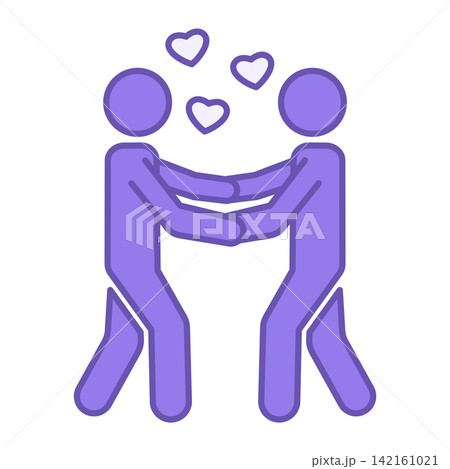 Colored Moment Romance Icon. Vector Illustration. Two People in Love Holding Hands. Love, Romance, Hearts. Memory Love Concept Colored Moment Romance Icon. Vector Illustration. Two People in Love Holding Hands. Love, Romance, Hearts. Memory Love Concept 142161021
