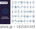 Property management icon set for real estate business and building maintenance services 142161103