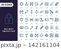 Security and protection icon set for safety surveillance and digital defense systems 142161104