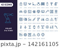 Smart factory and industrial automation line icon set for manufacturing technology concepts 142161105