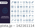 Science and technology line icon set for research development and innovation projects 142161114