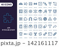 Set of 40 API Integration and Software Development Line Icons for Web and Mobile UI Design 142161117