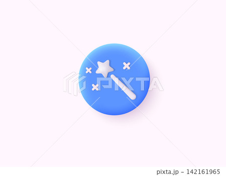 Generate AI button. AI stars icon. Artificial intelligence logo. LLM artificial intelligence icon. Machine learning generator. 3D Web Vector Illustrations. 142161965
