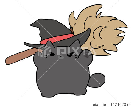 ハロウィンに魔女 ねこ ハロウィンに魔女 ねこ 142162059