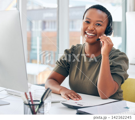 Call center, portrait or happy black woman in office consulting for contact us, crm or faq support. Customer service, telemarketing or friendly lead generation consultant with virtual, help or advice Call center, portrait or happy black woman in office consulting for contact us, crm or faq support. Customer service, telemarketing or friendly lead generation consultant with virtual, help or advice 142162245
