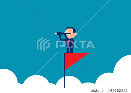 Leaders stand on the flag of success and find new investments 142162891