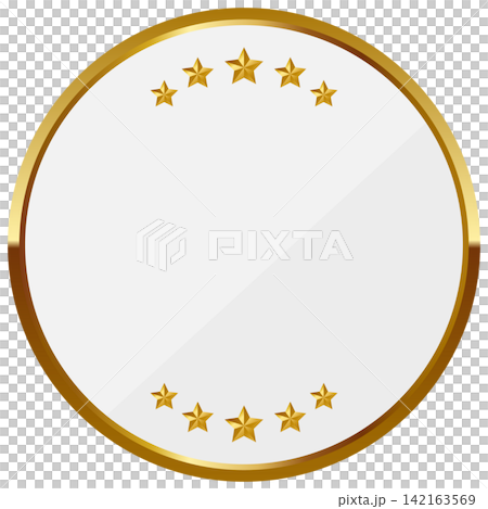 A luxurious star-shaped circular frame in white and gold. A luxurious star-shaped circular frame in white and gold. 142163569