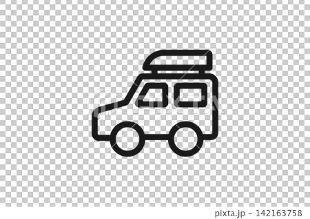 ルーフボックス付き車の線画アイコン 142163758