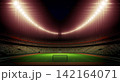 Empty Football Stadium with Floodlights 142164071