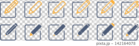 A set of icon materials depicting editing with various pens. A set of icon materials depicting editing with various pens. 142164078