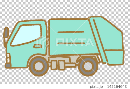 簡單可愛的手繪垃圾車圖示插圖;可作為插圖使用的汽車插圖。 簡單可愛的手繪垃圾車圖示插圖;可作為插圖使用的汽車插圖。 142164648