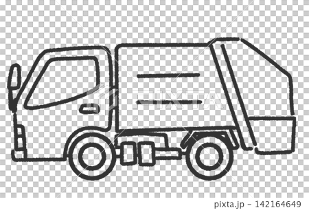 簡單可愛的手繪單色垃圾車圖示插圖;可作為插圖使用的車輛插圖。 簡單可愛的手繪單色垃圾車圖示插圖;可作為插圖使用的車輛插圖。 142164649