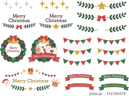 クリスマス素材セット 142166876