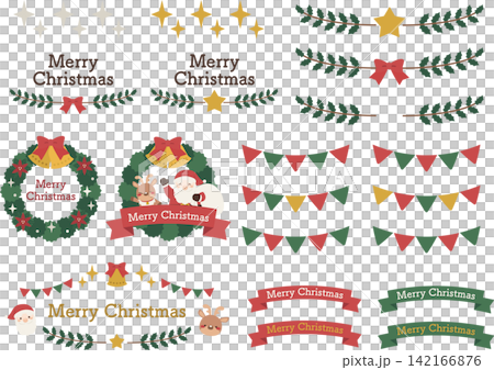 クリスマス素材セット 142166876
