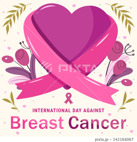 Breast Cancer Awareness Ribbon Heart Poster Breast Cancer Awareness Ribbon Heart Poster 142168067