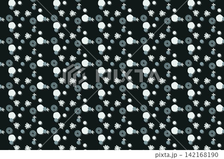 Modern botanical seamless tile, tossed daisies in teal Modern botanical seamless tile, tossed daisies in teal 142168190