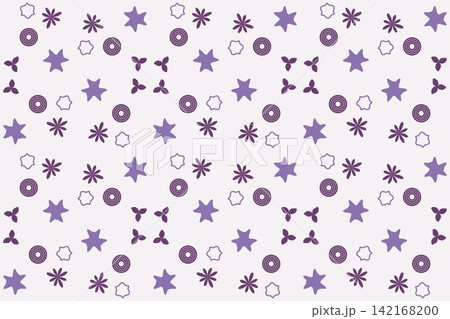 Botanical repeat pattern with ditsy star flowers, purple tones Botanical repeat pattern with ditsy star flowers, purple tones 142168200