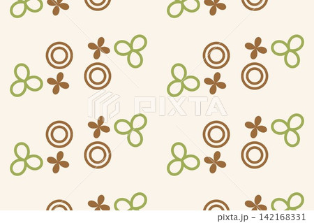Seamless warm brown pattern of scattered daisies 142168331