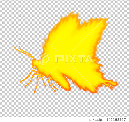 火焰蝴蝶輪廓(黃色) 火焰蝴蝶輪廓(黃色) 142168367
