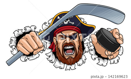 Pirate Ice Hockey Sports Team Mascot 142169623