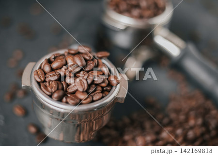 Close up Thai roasted coffee beans 142169818