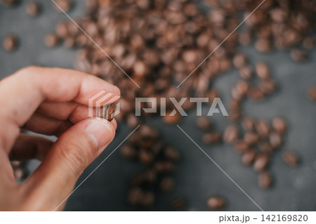 Close up Thai roasted coffee beans Close up Thai roasted coffee beans 142169820