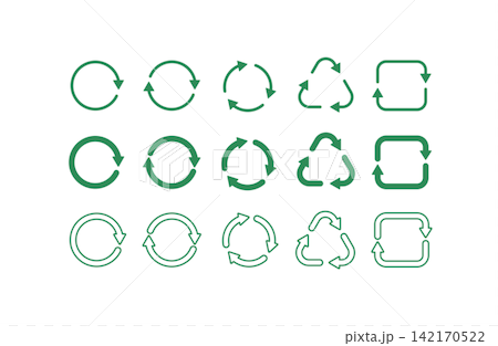 Eco-sustainable basic icon set (recycled) green 142170522