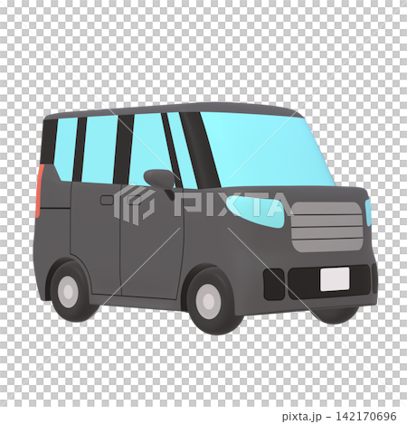 汽車插畫素材:風格化的小型高頂旅行車,黑色(1_4) 汽車插畫素材:風格化的小型高頂旅行車,黑色(1_4) 142170696
