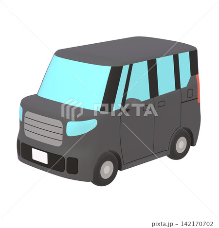自動車のイラスト素材 デフォルメ 小型ハイトワゴン 黒(1_a) 自動車のイラスト素材 デフォルメ 小型ハイトワゴン 黒(1_a) 142170702