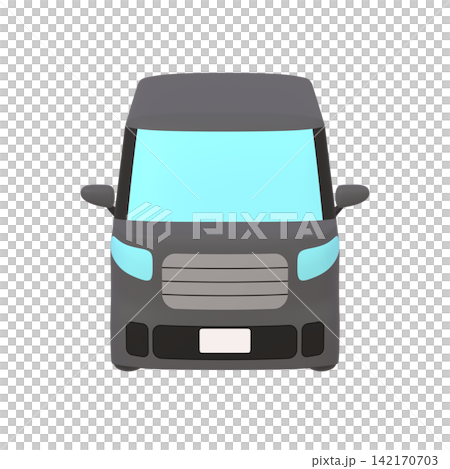 自動車のイラスト素材　デフォルメ　小型ハイトワゴン　黒（1_b） 142170703