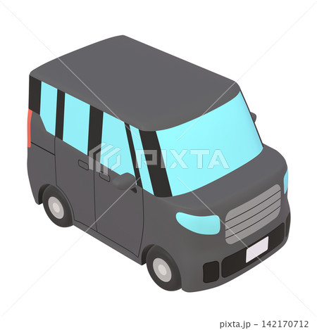 自動車のイラスト素材 デフォルメ 小型ハイトワゴン 黒(1_k) 自動車のイラスト素材 デフォルメ 小型ハイトワゴン 黒(1_k) 142170712