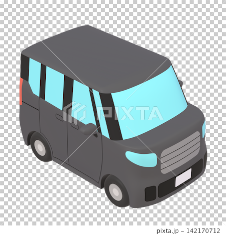 自動車のイラスト素材 デフォルメ 小型ハイトワゴン 黒(1_k) 自動車のイラスト素材 デフォルメ 小型ハイトワゴン 黒(1_k) 142170712