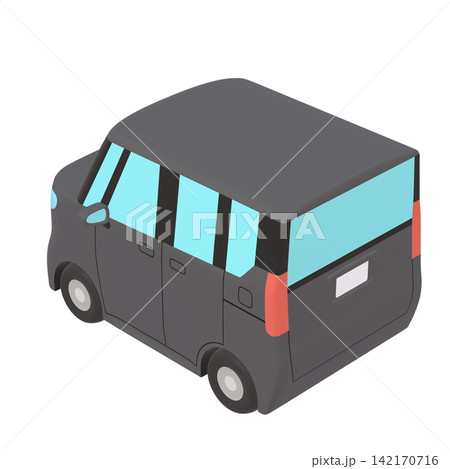 自動車のイラスト素材 デフォルメ 小型ハイトワゴン 黒(1_o) 自動車のイラスト素材 デフォルメ 小型ハイトワゴン 黒(1_o) 142170716
