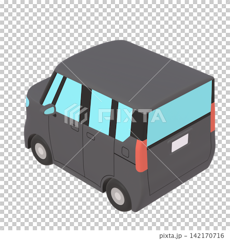 自動車のイラスト素材 デフォルメ 小型ハイトワゴン 黒(1_o) 自動車のイラスト素材 デフォルメ 小型ハイトワゴン 黒(1_o) 142170716