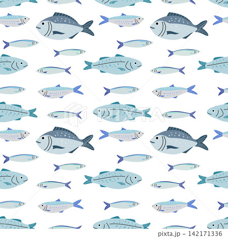 Cute Ocean Fish Seamless Pattern Cute Ocean Fish Seamless Pattern 142171336