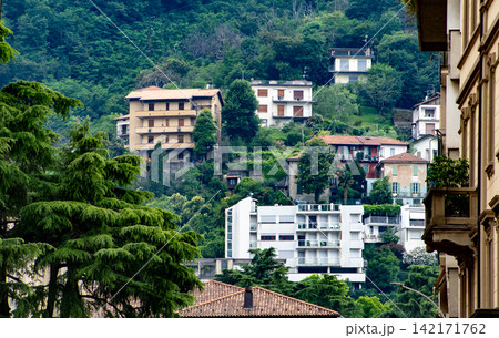 Alpine Houses hotel on a Green Hillside in Como, Italy 142171762