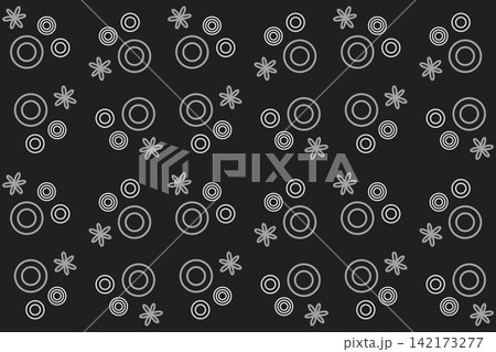 Seamless botanical pattern with tossed daisies in green 142173277