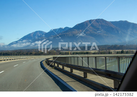Bridge over the Ferlacher Stausee near Strau and Ferlach in Austria. Bridge over the Ferlacher Stausee near Strau and Ferlach in Austria. 142173382