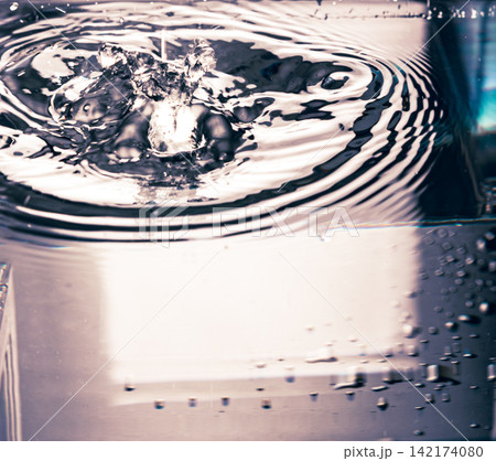 219.Purple-Blue Splash with Ripples and Surface Bubbles 219.Purple-Blue Splash with Ripples and Surface Bubbles 142174080