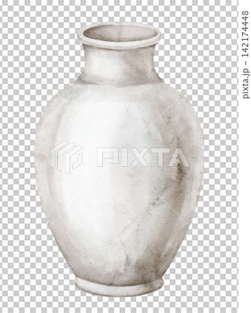 Roman vase watercolor illustration of a simple ancient ceramic pottery vessel isolated on background. Antique Mediterranean clipart with jar for classical, Greek, historical and Roman designs. Roman vase watercolor illustration of a simple ancient ceramic pottery vessel isolated on background. Antique Mediterranean clipart with jar for classical, Greek, historical and Roman designs. 142174448