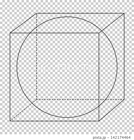 立方体の中にある球 立方体の中にある球 142174464