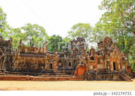 Ancient Khmer Temple Ruins in Cambodian Jungle Landscape Ancient Khmer Temple Ruins in Cambodian Jungle Landscape 142174731