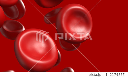 Microscopic Red Blood Cells in Human Circulation 3d render. Microscopic Red Blood Cells in Human Circulation 3d render. 142174835