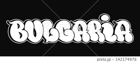 Bulgaria bubble graffiti word art with bold outlined lettering Bulgaria bubble graffiti word art with bold outlined lettering 142174978