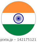 インド国旗の丸型アイコン 142175121